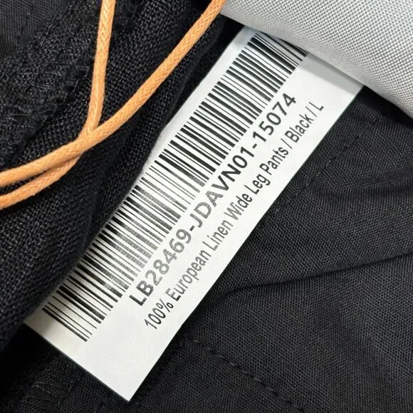 NWT Quince Women 100% Linen Wide Leg Pants Size Large Black D039 -2 - Picture 14 of 16